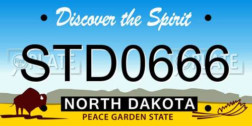 STD0666 North Dakota License Plate