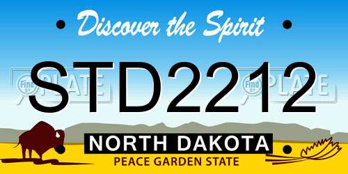 STD2212 North Dakota License Plate
