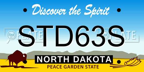STD63S North Dakota License Plate