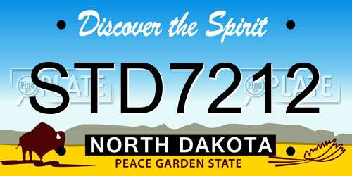 STD7212 North Dakota License Plate
