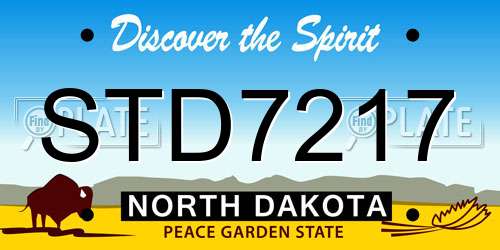 STD7217 North Dakota License Plate