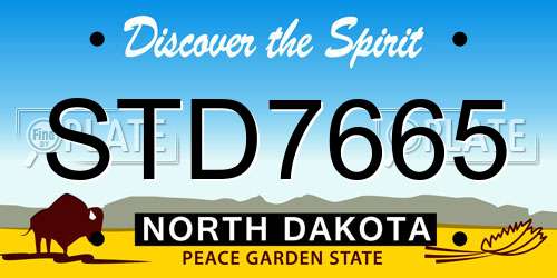 STD7665 North Dakota License Plate