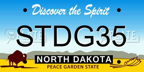 STDG35 North Dakota License Plate