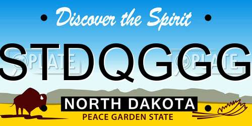 STDQGGG North Dakota License Plate