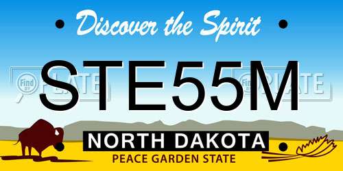 STE55M North Dakota License Plate