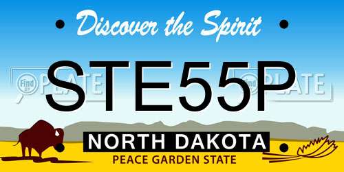 STE55P North Dakota License Plate