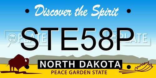 STE58P North Dakota License Plate