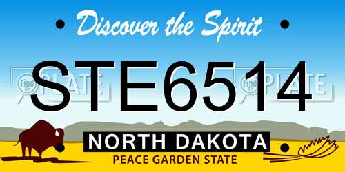 STE6514 North Dakota License Plate