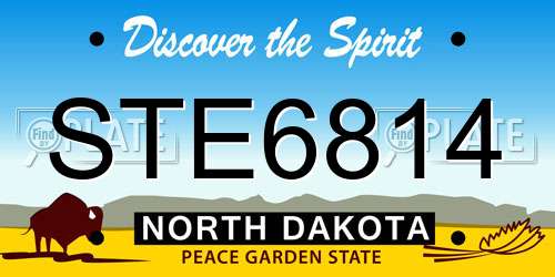 STE6814 North Dakota License Plate
