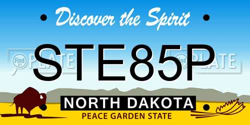 STE85P North Dakota License Plate