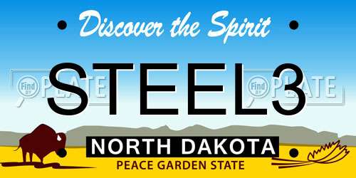 STEEL3 North Dakota License Plate