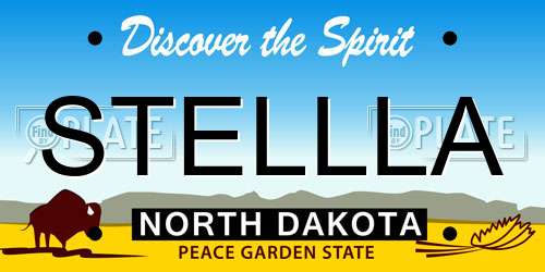 STELLLA North Dakota License Plate