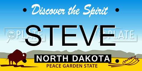STEVE North Dakota License Plate