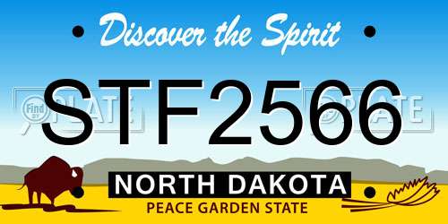 STF2566 North Dakota License Plate