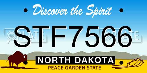 STF7566 North Dakota License Plate