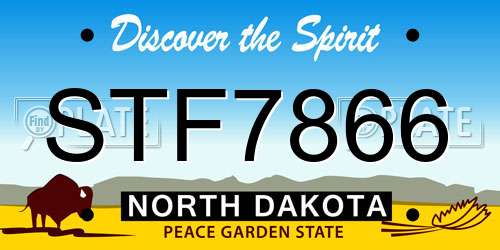 STF7866 North Dakota License Plate