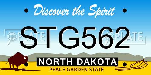 STG562 North Dakota License Plate