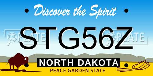 STG56Z North Dakota License Plate