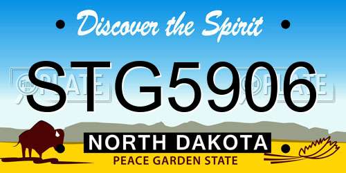 STG5906 North Dakota License Plate