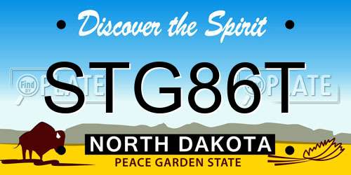 STG86T North Dakota License Plate