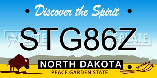 STG86Z North Dakota License Plate