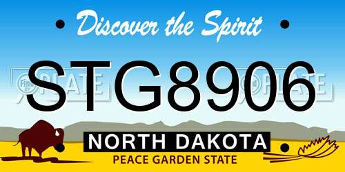 STG8906 North Dakota License Plate