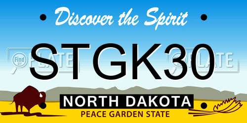 STGK30 North Dakota License Plate