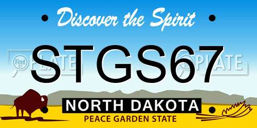 STGS67 North Dakota License Plate