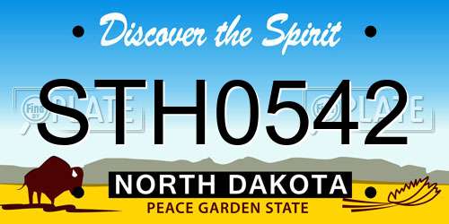 STH0542 North Dakota License Plate