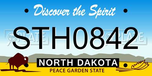 STH0842 North Dakota License Plate