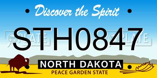 STH0847 North Dakota License Plate
