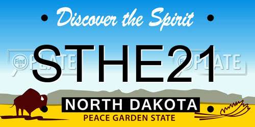 STHE21 North Dakota License Plate