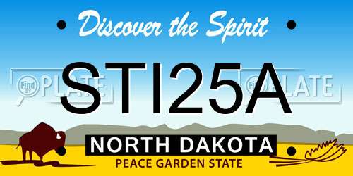 STI25A North Dakota License Plate