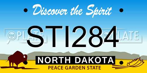 STI284 North Dakota License Plate