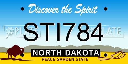 STI784 North Dakota License Plate