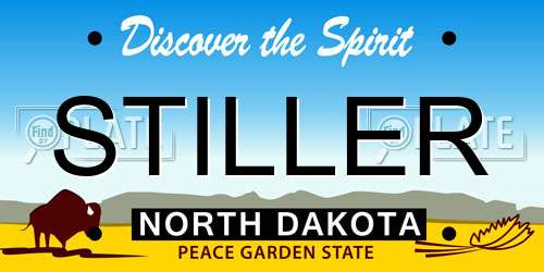 STILLER North Dakota License Plate