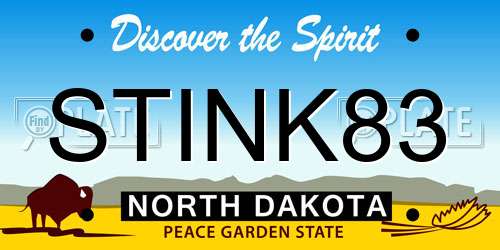 STINK83 North Dakota License Plate