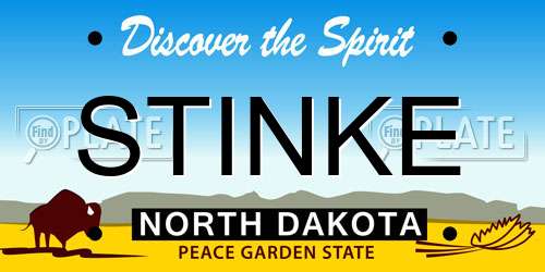 STINKE North Dakota License Plate
