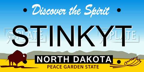 STINKYT North Dakota License Plate