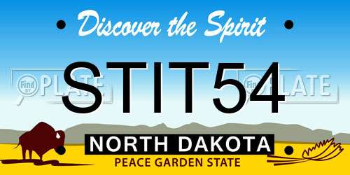 STIT54 North Dakota License Plate