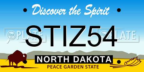 STIZ54 North Dakota License Plate
