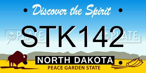 STK142 North Dakota License Plate