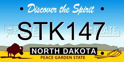 STK147 North Dakota License Plate