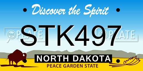 STK497 North Dakota License Plate