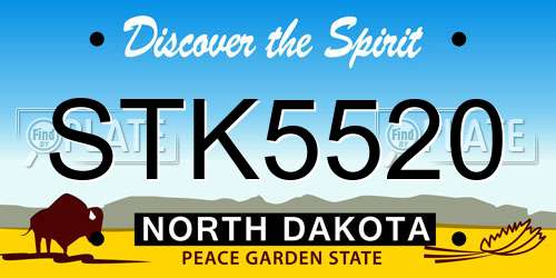 STK5520 North Dakota License Plate