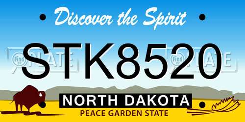 STK8520 North Dakota License Plate