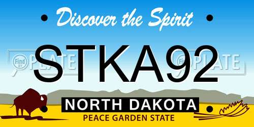 STKA92 North Dakota License Plate
