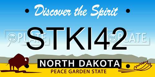 STKI42 North Dakota License Plate