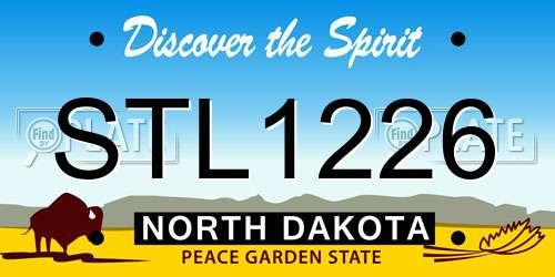 STL1226 North Dakota License Plate