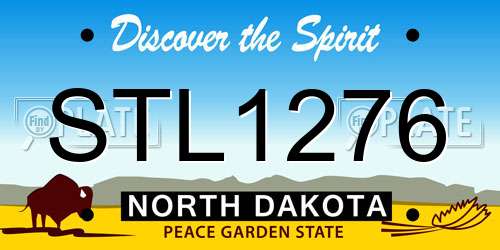 STL1276 North Dakota License Plate